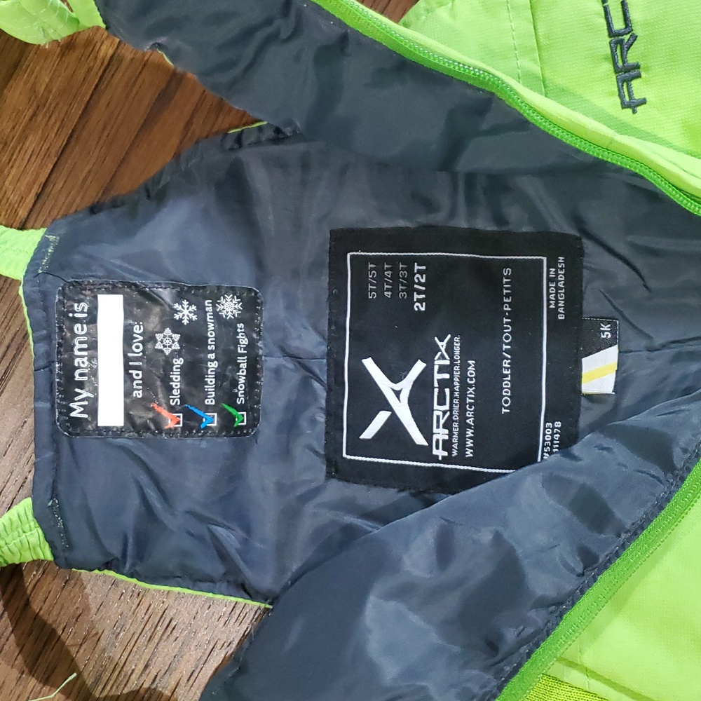 Arctix Bright Green Snow Bibs with Adjustable Straps - Picture 4 of 6